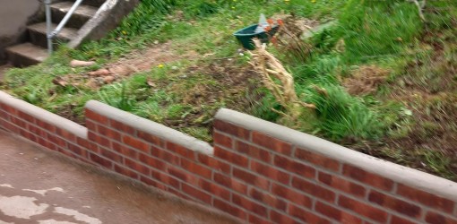 Small brick wall built.